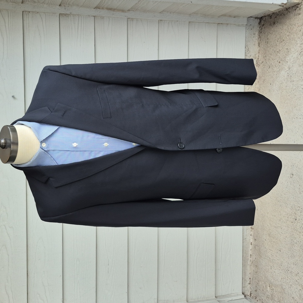 JOHN VARVATOS Modern Solid Black Wool‎ Blend Sz 42 L Mens Sport Coat Blazer